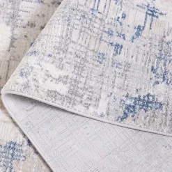 Kirklands Home Area Rugs|Gray and Blue Whisper Abstract Runner, 2x8