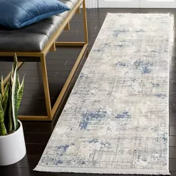 Kirklands Home Area Rugs|Gray and Blue Whisper Abstract Runner, 2x8