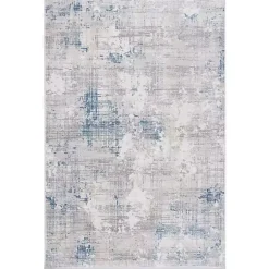 Kirklands Home Area Rugs|Gray and Blue Whisper Abstract Area Rug, 5x7