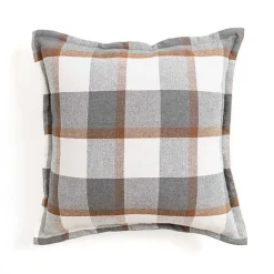 New Gray and Brown Plaid Throw Pillow Pillows