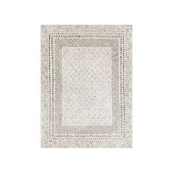 Kirklands Home Area Rugs|Gray and Cream Border Harrah Area Rug, 7x10