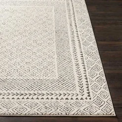 Kirklands Home Area Rugs|Gray and Cream Border Harrah Area Rug, 7x10