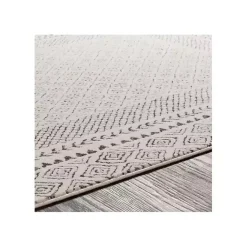 Kirklands Home Area Rugs|Gray and Cream Border Harrah Runner