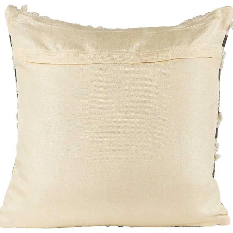Kirklands Home Outdoor Cushions & Pillows|Gray and Cream Striped Indoor/Outdoor Pillow