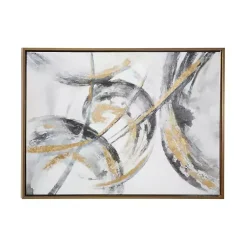 Kirklands Home Canvas Art|Gray and Gold Abstract Framed Canvas Art Print