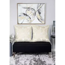 Kirklands Home Canvas Art|Gray and Gold Abstract Framed Canvas Art Print