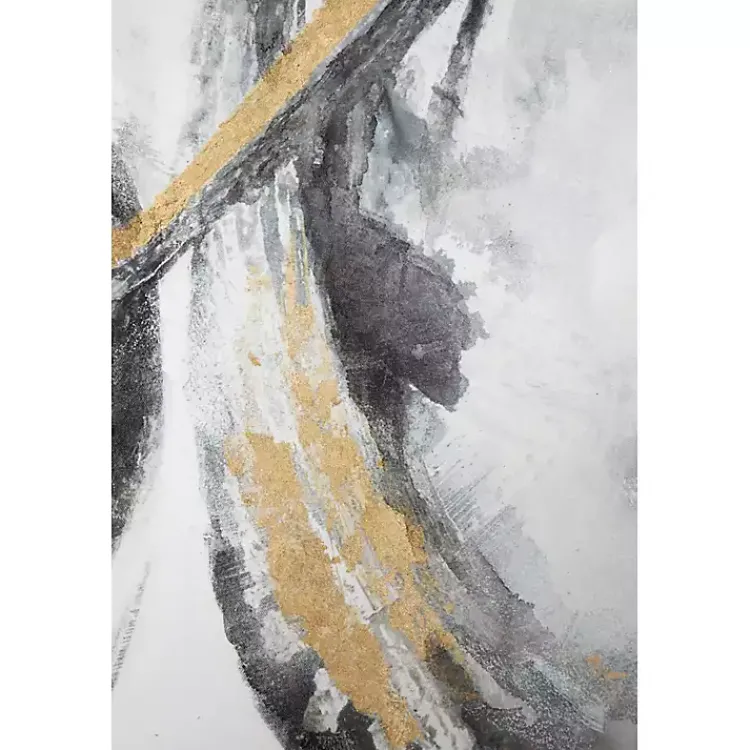 Kirklands Home Canvas Art|Gray and Gold Abstract Framed Canvas Art Print