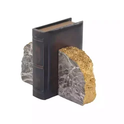 Best Gray and Marble Geode Bookends, Set of 2 Decorative Accents