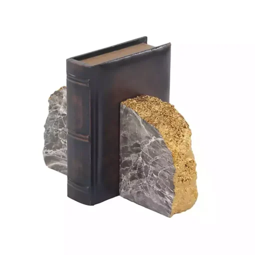 Best Gray and Marble Geode Bookends, Set of 2 Decorative Accents
