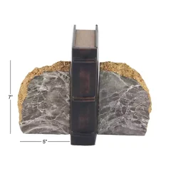 Best Gray and Marble Geode Bookends, Set of 2 Decorative Accents