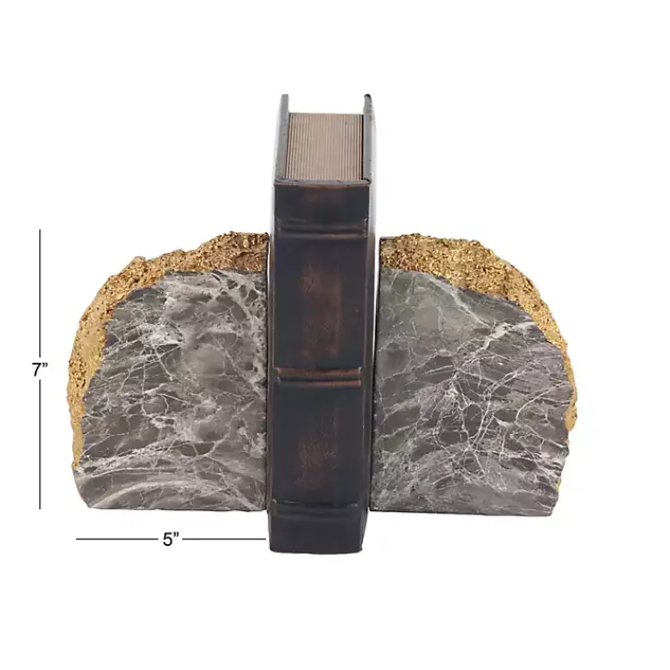 Best Gray and Marble Geode Bookends, Set of 2 Decorative Accents