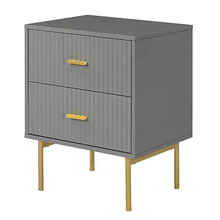 Kirklands Home Nightstands|and Gold Modern Ceandro Nightstand Gray