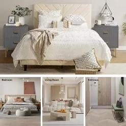 Kirklands Home Nightstands|and Gold Modern Ceandro Nightstand Gray