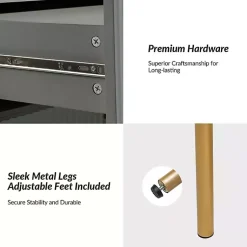 Kirklands Home Nightstands|and Gold Modern Ceandro Nightstand Gray