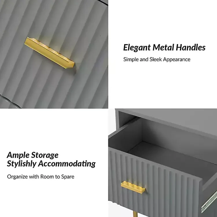 Kirklands Home Nightstands|and Gold Modern Ceandro Nightstand Gray