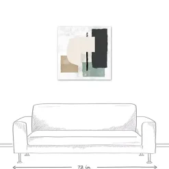 Kirklands Home Canvas Art|Gray and Green Abstract Geometric Canvas Wall Art