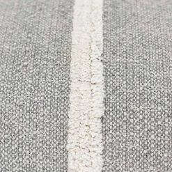 Hot Gray and Ivory Artisanal Striped Lumbar Pillow Pillows