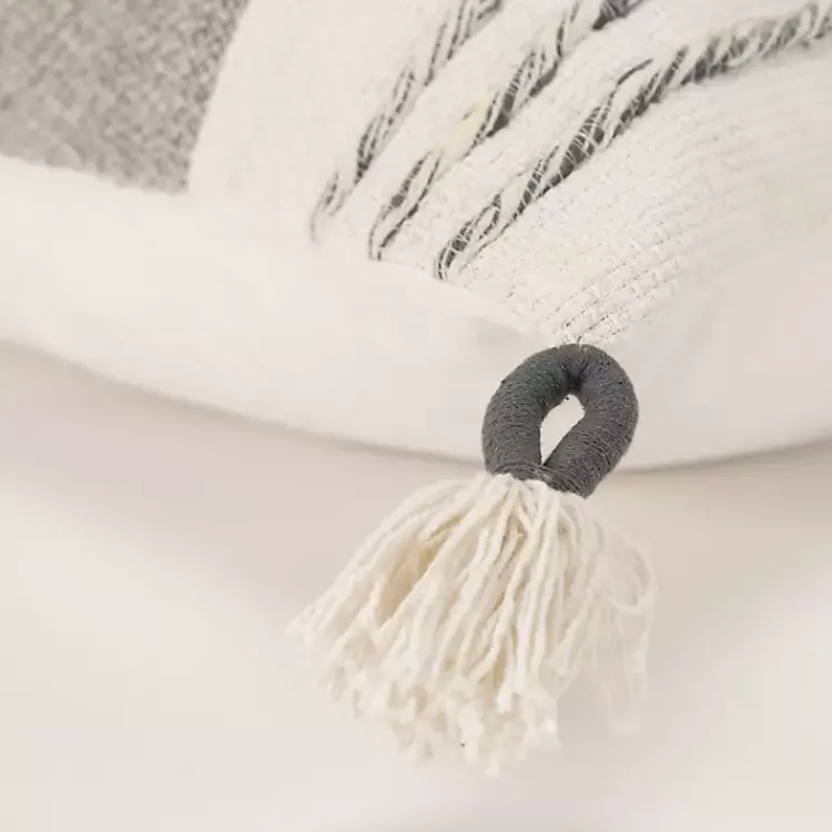 Sale Gray and Ivory Color Block Pillow Pillows