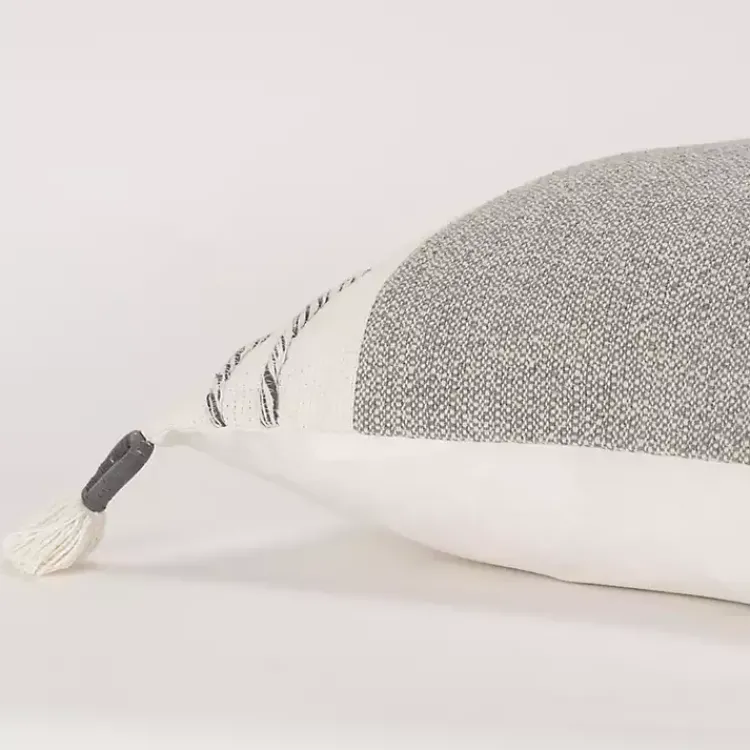 Sale Gray and Ivory Color Block Pillow Pillows