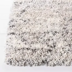 Kirklands Home Area Rugs|Gray and Ivory Fontana Shag Runner, 2x8