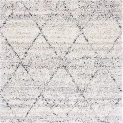 Kirklands Home Area Rugs|Gray and Ivory Fontana Shag Area Rug, 6x6