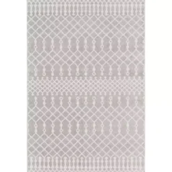 Kirklands Home Area Rugs|Gray and Ivory Moroccan Trellis Area Rug, 3x5