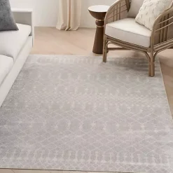 Kirklands Home Area Rugs|Gray and Ivory Moroccan Trellis Area Rug, 7x9