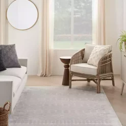 Kirklands Home Area Rugs|Gray and Ivory Moroccan Trellis Area Rug, 7x9