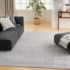 Kirklands Home Area Rugs|Gray and Ivory Moroccan Trellis Area Rug, 9x12