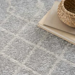 Kirklands Home Area Rugs|Gray and Ivory Moroccan Trellis Area Rug, 9x12