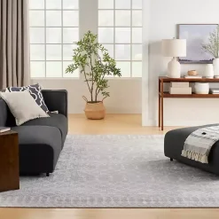 Kirklands Home Area Rugs|Gray and Ivory Moroccan Trellis Area Rug, 9x12