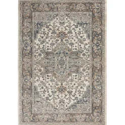 Kirklands Home Area Rugs|and Ivory Nadia Medallion Area Rug, 4x6 Gray