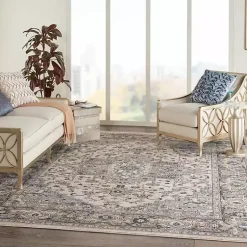 Kirklands Home Area Rugs|and Ivory Nadia Medallion Area Rug, 7x9 Gray