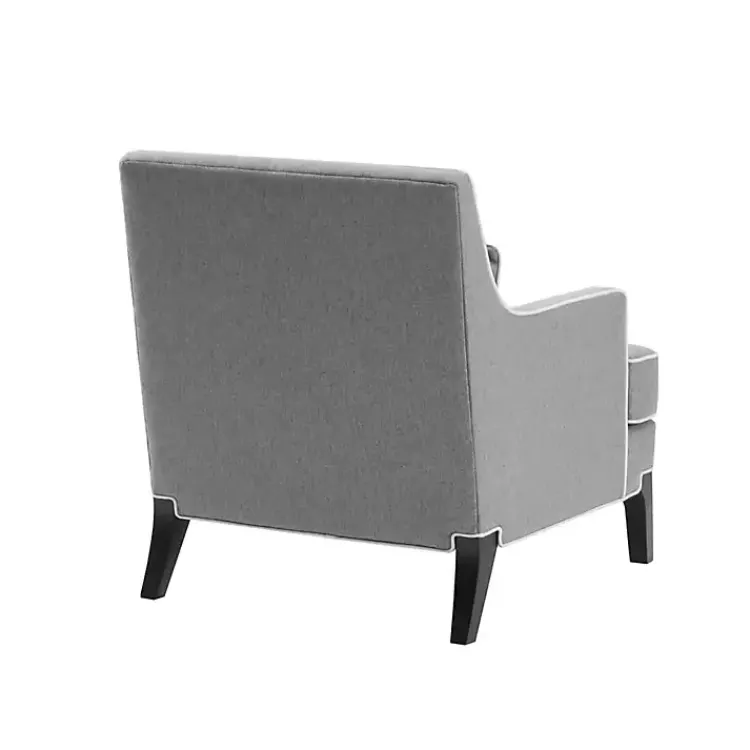 Kirklands Home Accent Chairs|and Ivory Trim Upholstered Armchair Gray