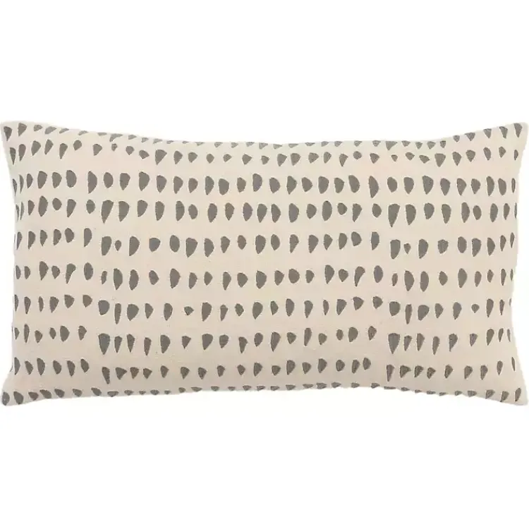 Gray and Natural Animal Patterned Lumbar Pillow Pillows