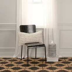 Gray and Natural Animal Patterned Lumbar Pillow Pillows