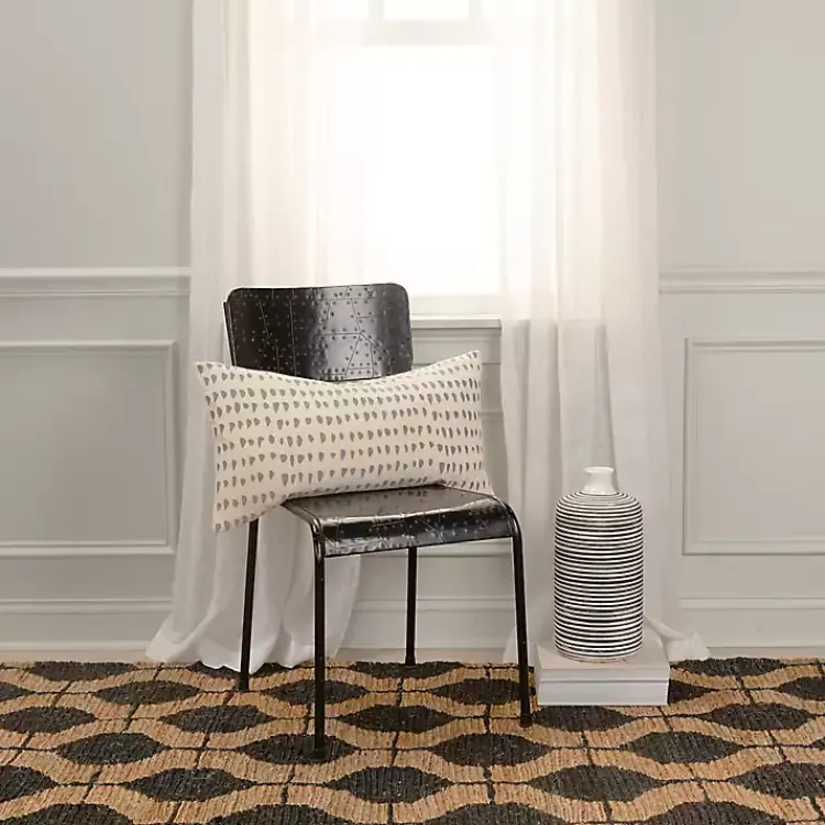 Gray and Natural Animal Patterned Lumbar Pillow Pillows