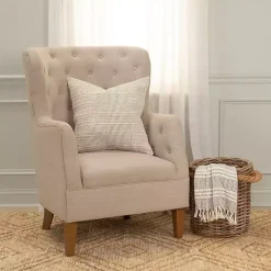 New Gray and Natural Sea Striped Pillow Pillows