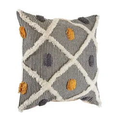 Online Gray and Orange Tufted Accent Pillow Pillows