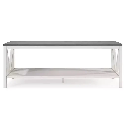 Kirklands Home Coffee Tables|Gray and Barnwood Coffee Table White