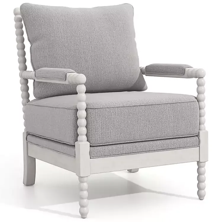 Kirklands Home Accent Chairs|and White Beaded Frame Accent Chair Gray