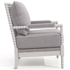 Kirklands Home Accent Chairs|and White Beaded Frame Accent Chair Gray