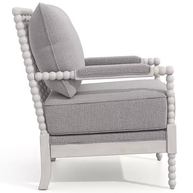 Kirklands Home Accent Chairs|and White Beaded Frame Accent Chair Gray