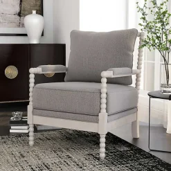 Kirklands Home Accent Chairs|and White Beaded Frame Accent Chair Gray