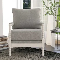 Kirklands Home Accent Chairs|and White Beaded Frame Accent Chair Gray