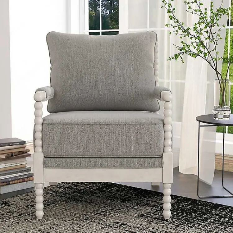 Kirklands Home Accent Chairs|and White Beaded Frame Accent Chair Gray