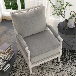 Kirklands Home Accent Chairs|and White Beaded Frame Accent Chair Gray