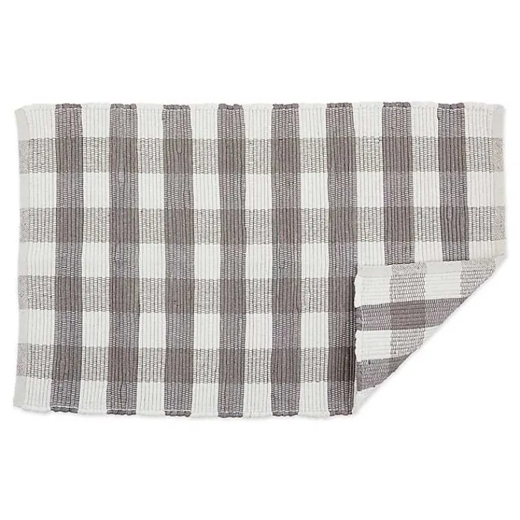 Kirklands Home Accent Rugs|and White Buffalo Check Accent Rug Gray