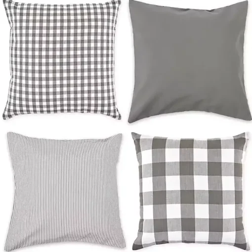 Best and White Check Pillow Covers, Set of 4 Pillows