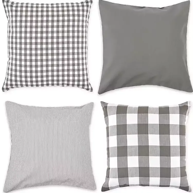 Best and White Check Pillow Covers, Set of 4 Pillows
